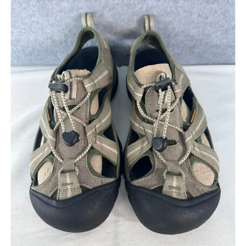 Keen Newport H2 Men's 8 Suede Beige & Green Water Shoes Outdoor Hiking Neutral